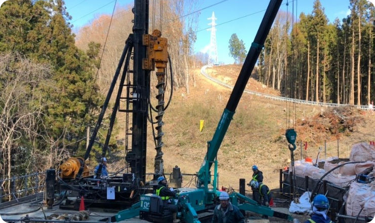 送電線基礎杭工事